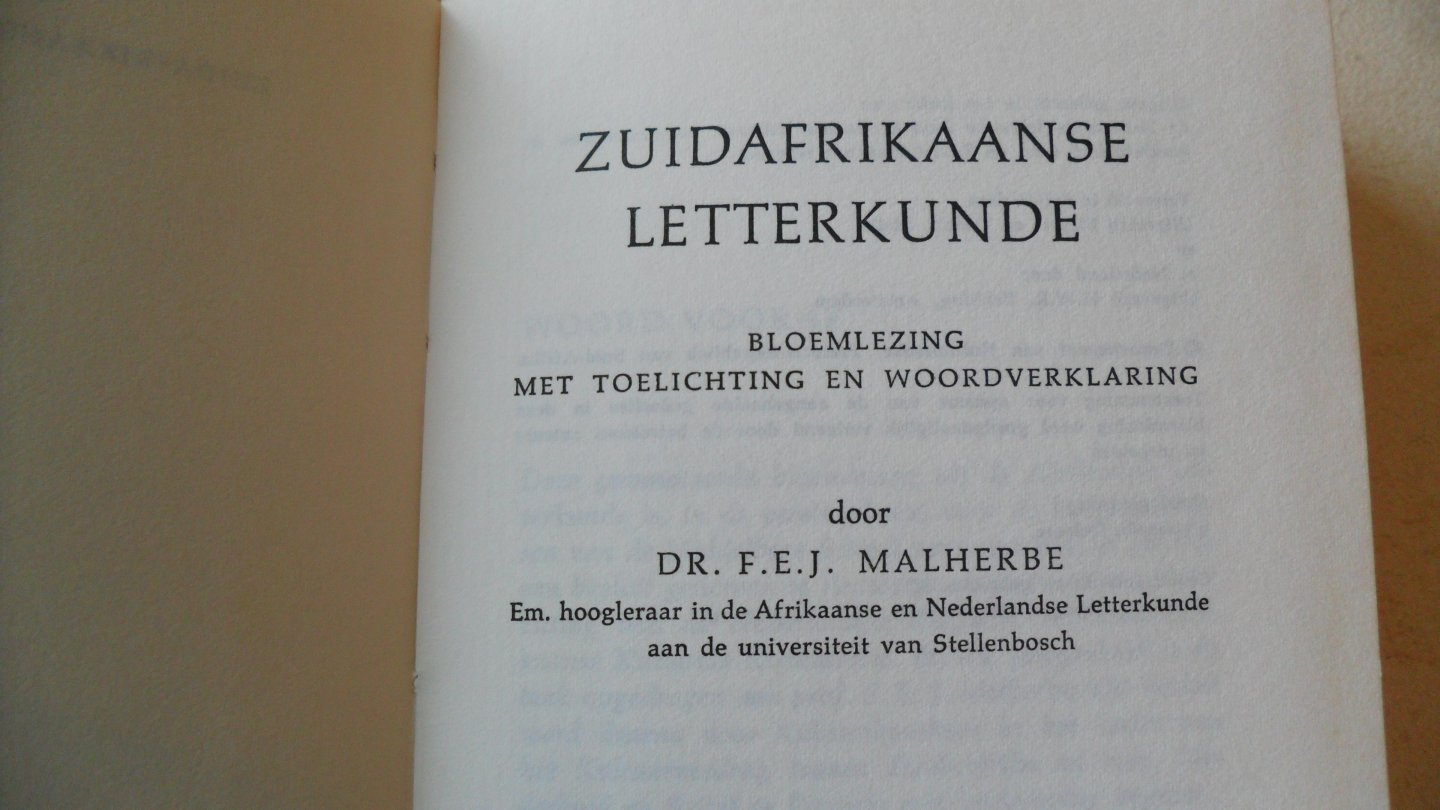 Malherbe Dr. F.E.J. - Zuidafrikaanse Letterkunde