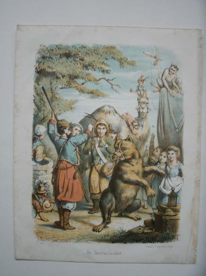 antique print (prent) - De beerenleider.