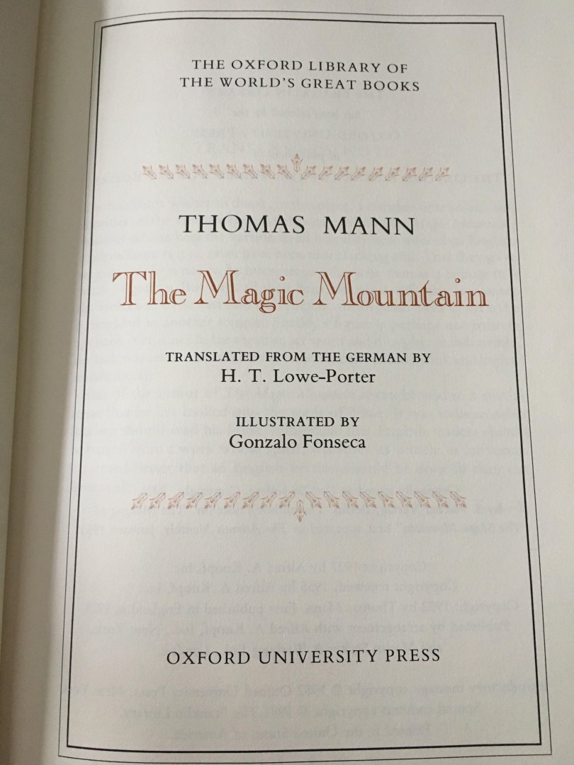 Thomas Mann, Translated; H.T. Lowe-Porter - The World’s Greatest Books; The Magic Mountain
