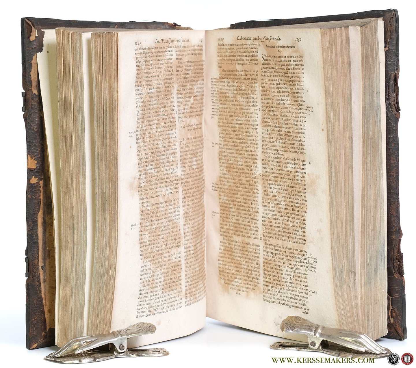 Ludovici De Ponte, R. P. [ Ludovicus de Ponte / Ludwig de Ponte ]: - Expositio moralis et mystica in Canticum canticorum continens exhortationes sive sermones de omnibus christianae religionis mysteriis atque virtutibus. [ 2 volumes in 1 binding, with index ] Added: Ludwig de Ponte. Der Geistige Sinn des Hoheni...