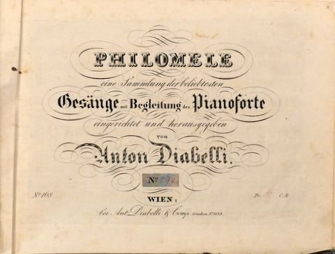 Schubert, Franz: - [D 889] Ständchen von Shakespeare (Horch, horch, die Lerch` im Aetherblau) (Philomele. Eine Sammlung der beliebtesten Gesänge mit Begleitung des Pianoforte eingerichtet und herausgegeben von Anton Diabelli. No. [handschr.:] 294)