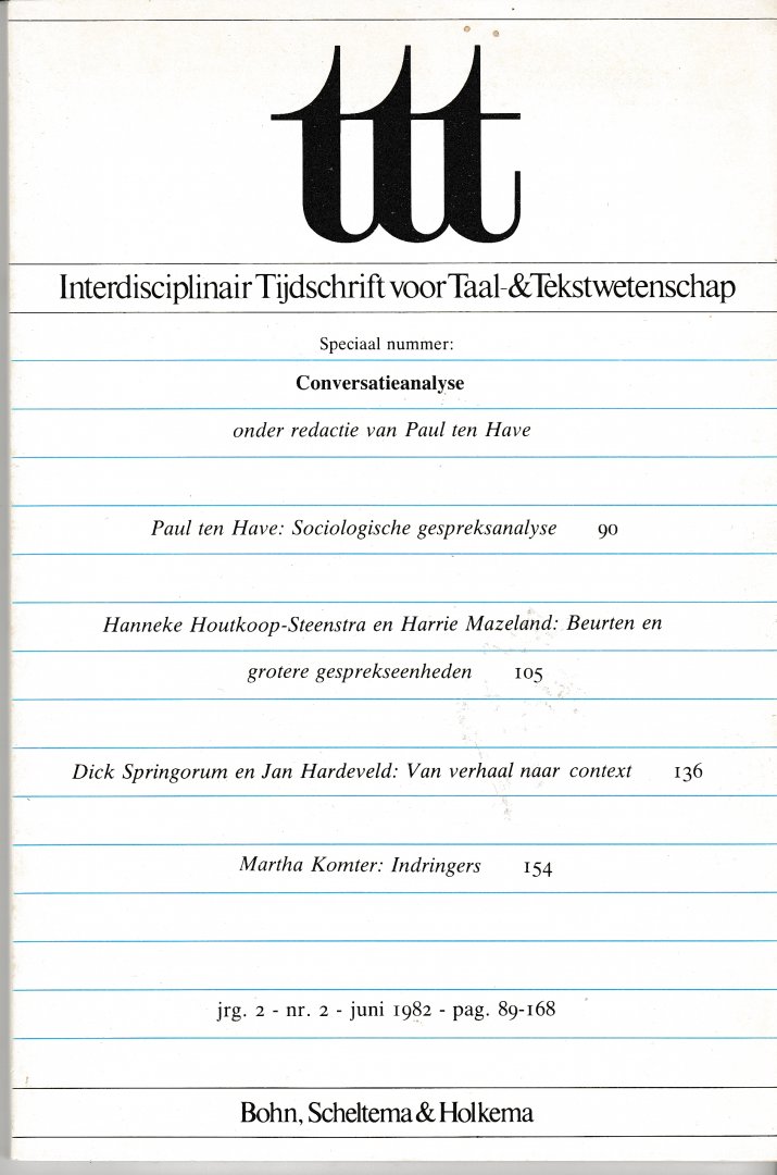 Have, Paul ten (ed) - Conversatieanalyse