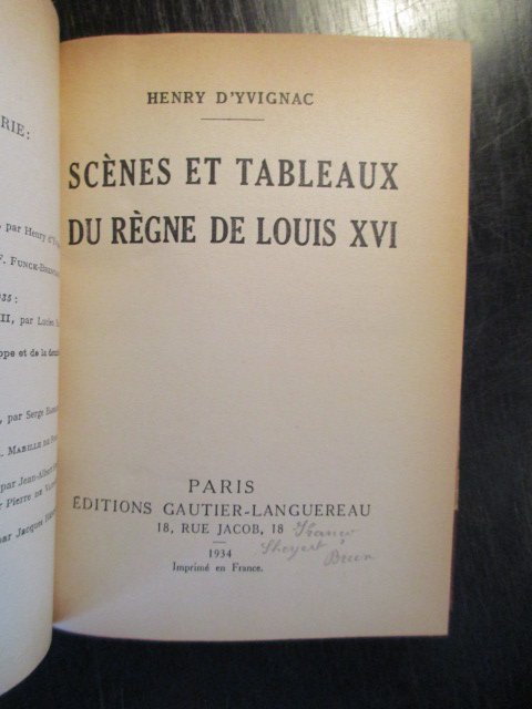 Henri d'Yvignac - Scènes et Tableaux du Règne de Louis XVI