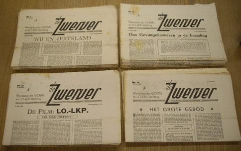 ZWERVER, DE. - De Zwerver. Weekblad der GOIWN [ Gemeenschap Oud-Illegale Werkers Nederland ] en LO.-LKP.-Stichting [ Landelijke Organisatie voor Hulp aan Onderduikers. Landelijke Knokploegen. ]. 5e jaargang 1949. No: 1 tot en met 35 [30 december 1949].