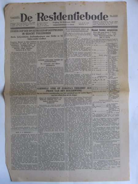 Oorlogskrant - De Residentiebode, Den Haag