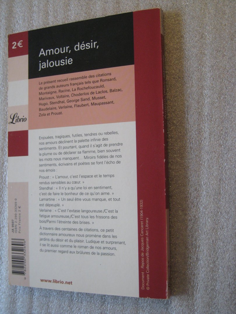 Ripert, Pierre - Amour, Desir, jalousie / 600 citations litteraires et amoureuses