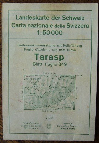 kaart. map. - Landeskarte der Schweiz. Tarasp Blatt Foglio 249. 1:50000.