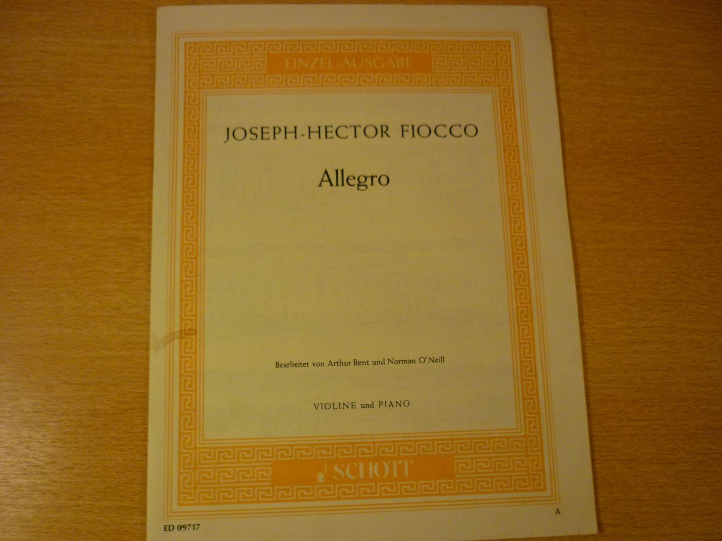 Fiocco; Joseph-Hector - Allegro (Bearbeitet von Arthur Bent und Norman O'Neill)