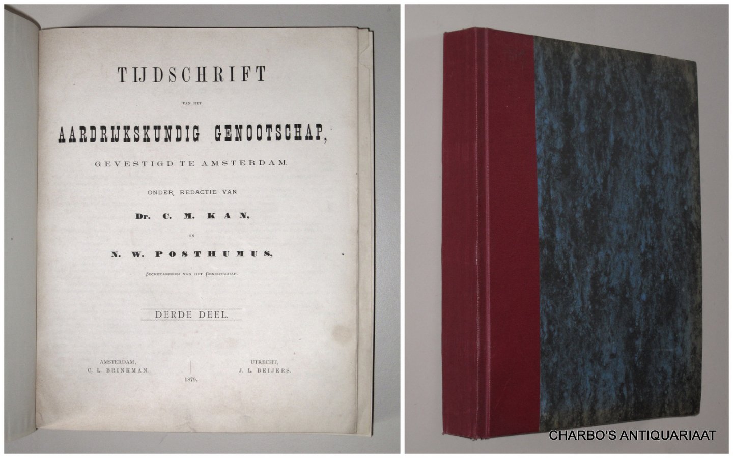 KNAG, - Tijdschrift van het Aardrijkskundig Genootschap, 3e deel. Onder redactie van C.M. Kan & N.W. Posthumus.