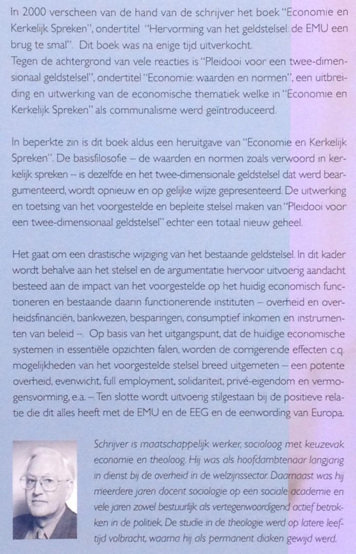 Kieftenburg, N.J. - Pleidooi voor een twee-dimensionaal geldstelsel - Economie: Waarden en normen