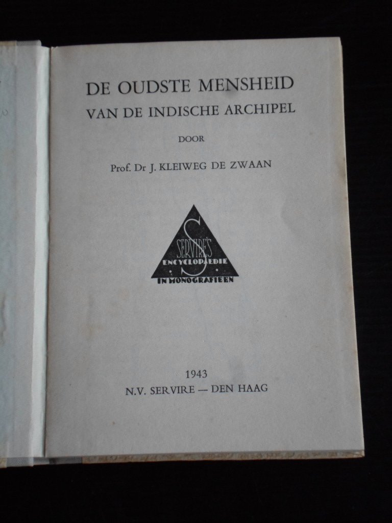 Kleiweg de Zwaan, Dr J. - De oudste mensheid van de Indische Archipel