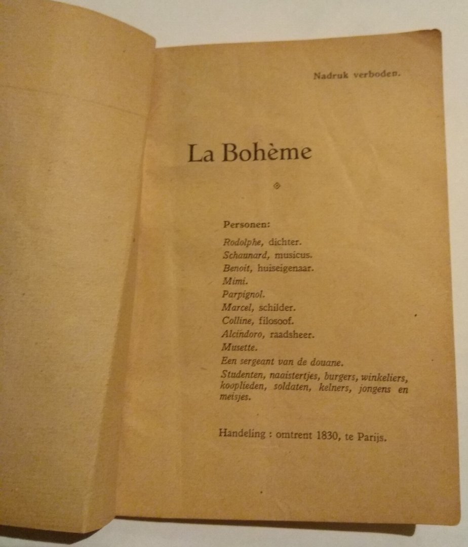 Murger, Henri - La Bohème- Tafereelen uit La vie de Bohème