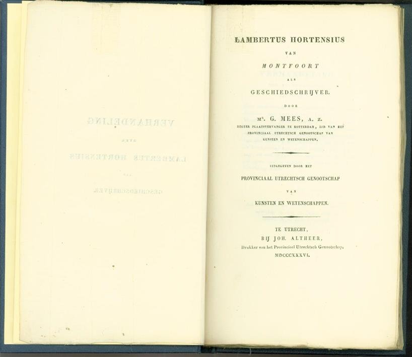 Mees, G. (Az) - Lambertus Hortensius van Montfoort als geschiedschrijver