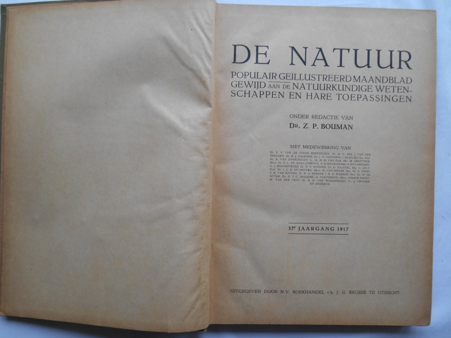 Bouman, Z.P. e.a. - De Natuur, 37e jaargang 1917