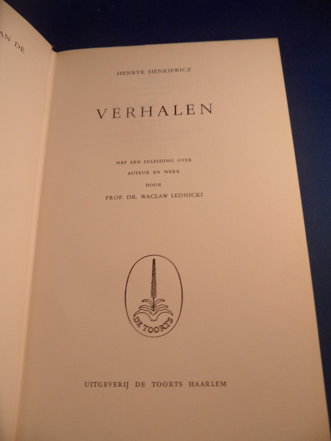 Sienkiewicz, Henryk - Verhalen. Met een inleiding over auteur en werk door prof. dr. Waclaw Lednicki