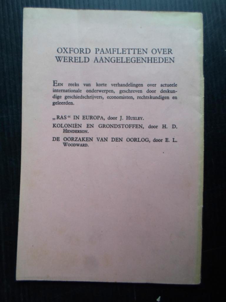 Henderson, H.D. - Koloniën en Grondstoffen, Oxford Pamfletten over wereld aangelegenheden