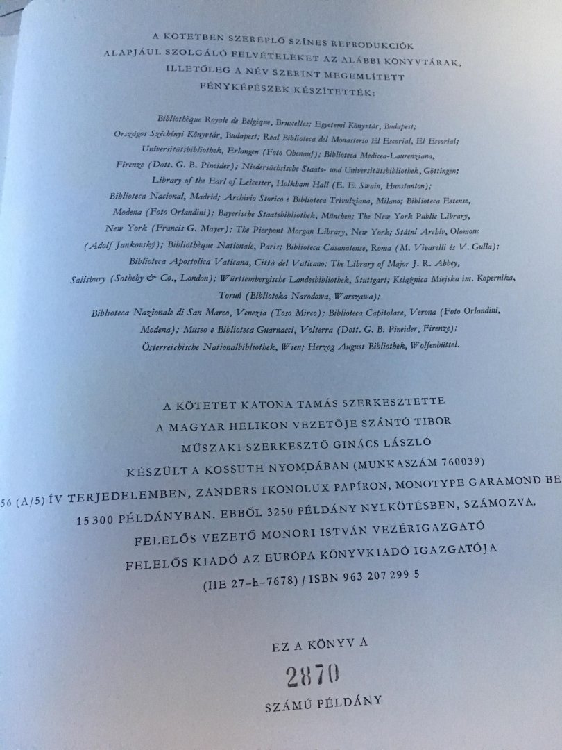 Csapodi, Csaba, And Klara Csapodine Gardonyi - Bibliotheca Corviniana (Hongarian Edition)