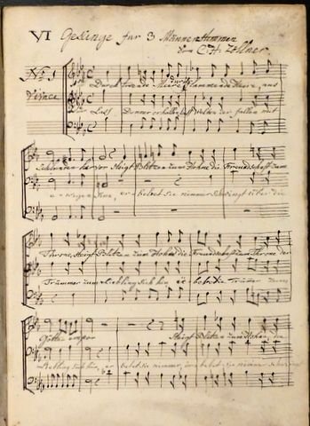 Zöllner, C.F. & L. von Call: - [Kopistenabschrift, ca. 1835] VI Gesänge / für 3. Stimmen / von / C.H. Zöllner / VI Gesängen / für 3 Stimmen / von / F: von Call