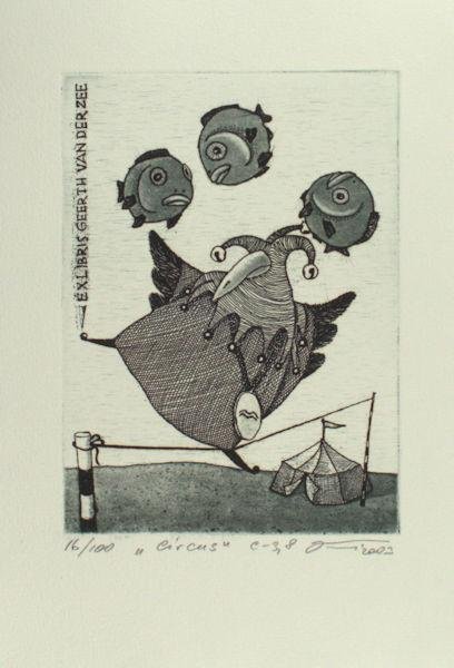 Kens, Andriy. - Exlibris voor Geerth van der Zee 'Circus'.