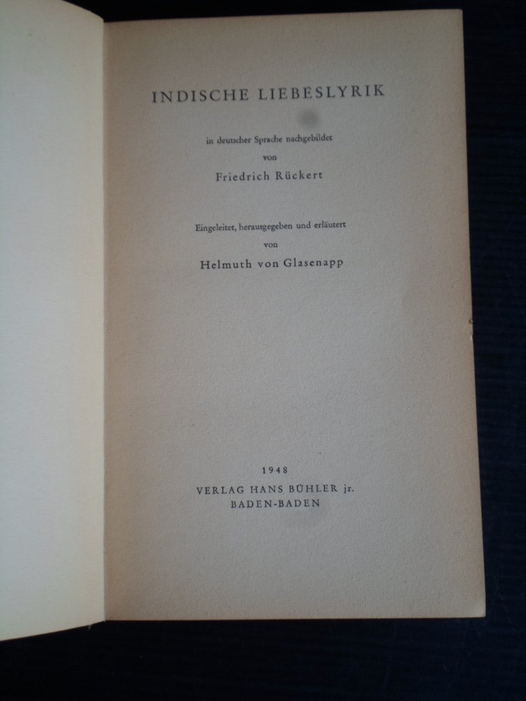 Rückert, Friedrich - Indische Liebeslyrik