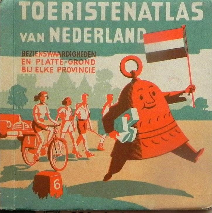 Reclame Zeepfabriek De Klok. - Toeristenatlas van Nederland. Bezienswaardigheden en platte-grond bij elke provincie.