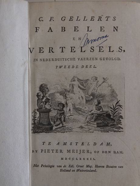 Gellert, C.F.. - Gellerts fabelen en vertelsels, in Nederduitsche vaerzen gevolgd. Tweede deel.