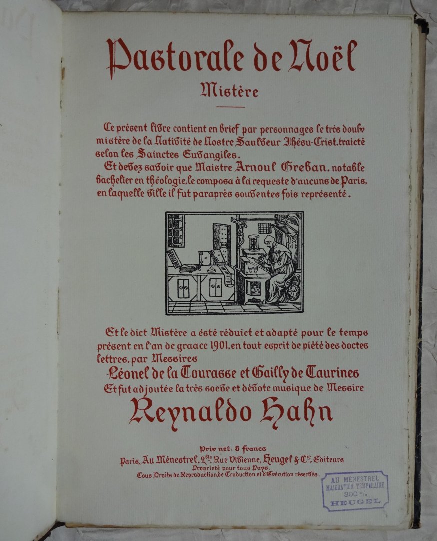Greban, Arnoul / Léonel de la Tourasse / Gailly de Taurines / Reynaldo Hahn - Pastorale de Noël. Mistère