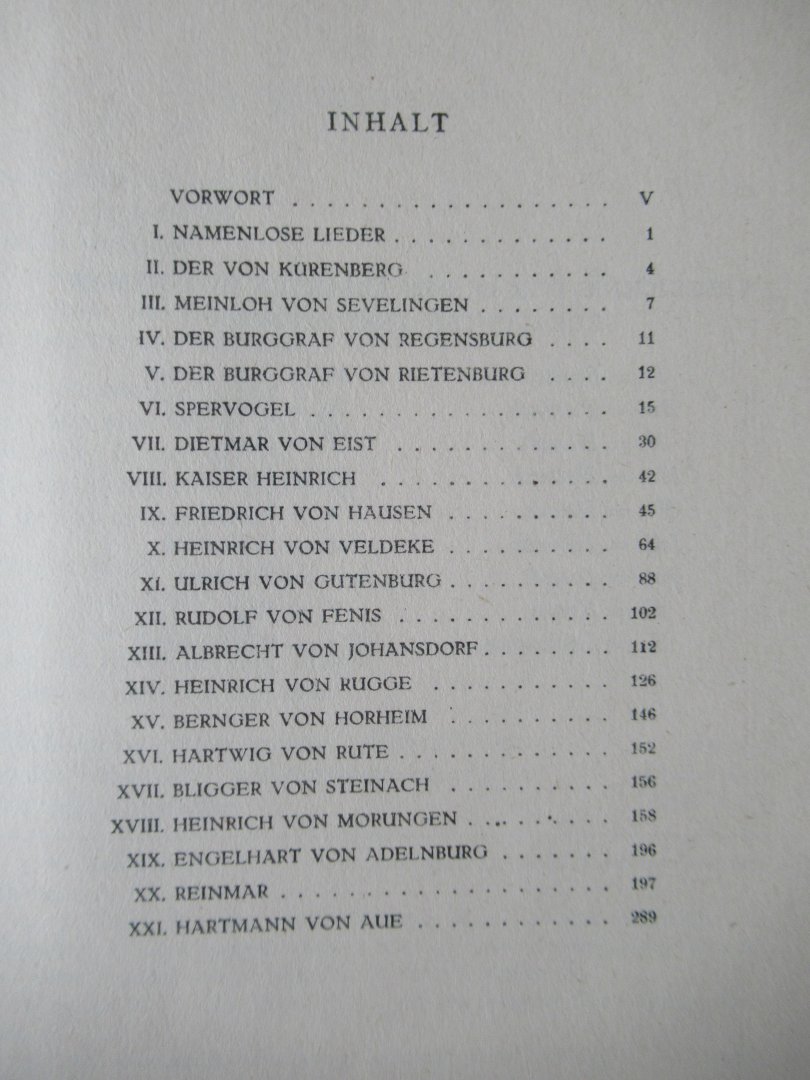 Kraus, von Karl - Des Minnesangs Fruhling. Nach Karl Lachmann, Moritz Haupt und Friedrich Vogt