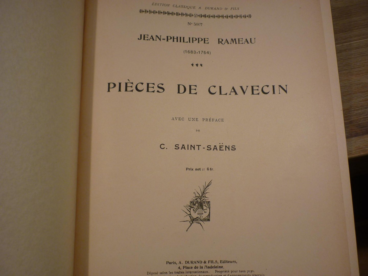 Rameau; Jean-Philippe (1683–1764) - Pièces de Clavecin avec une Préface de C. Saint-Saens; voor Klavecimbel