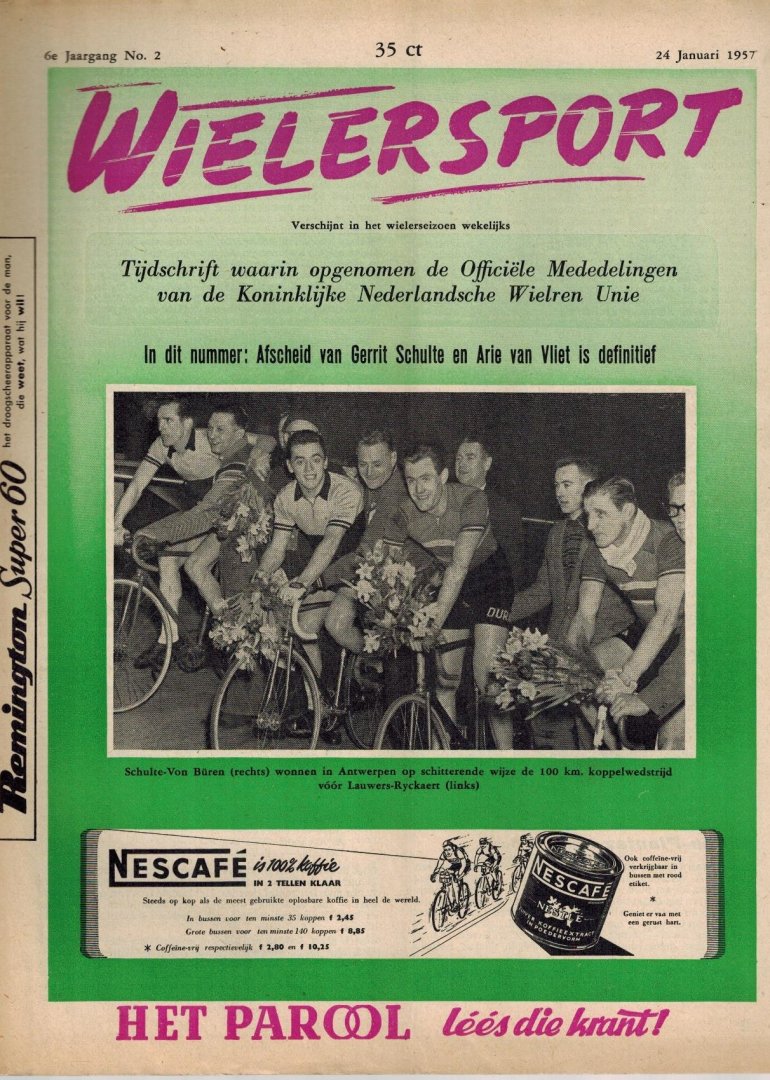  - KNWU Tijdschrift Wielersport 1957 -Tijdschrift waarin opgenomen de officiële mededelingen van de KNWU
