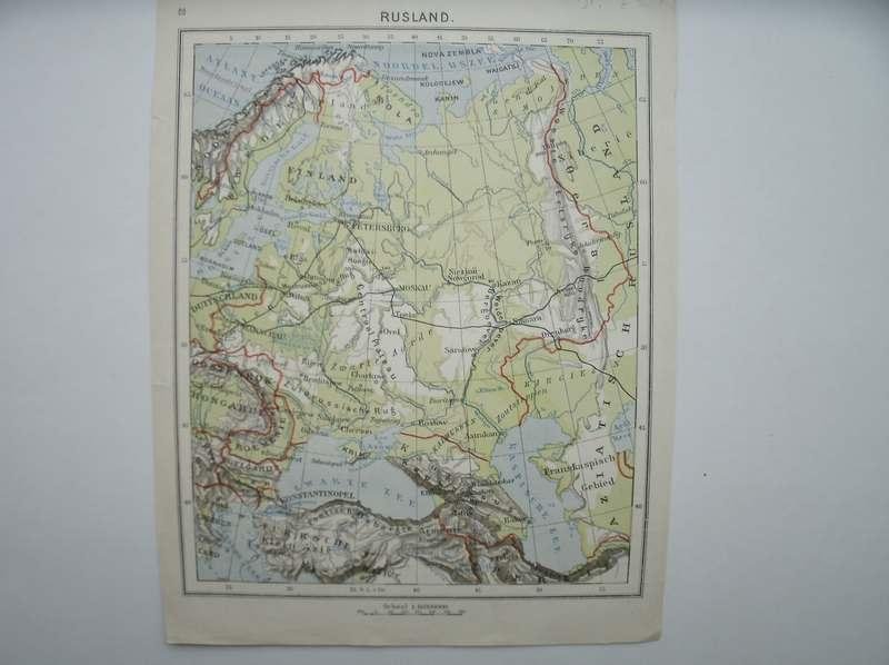 antique map (kaart). - Rusland (Russia).