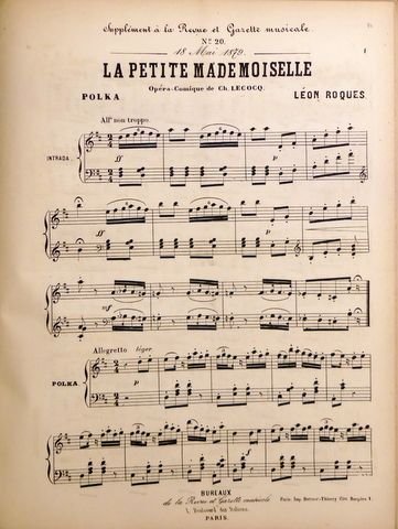 Roques, Léon: - La petite mademoiselle. Opéra comique de Ch. Lecocq. Polka