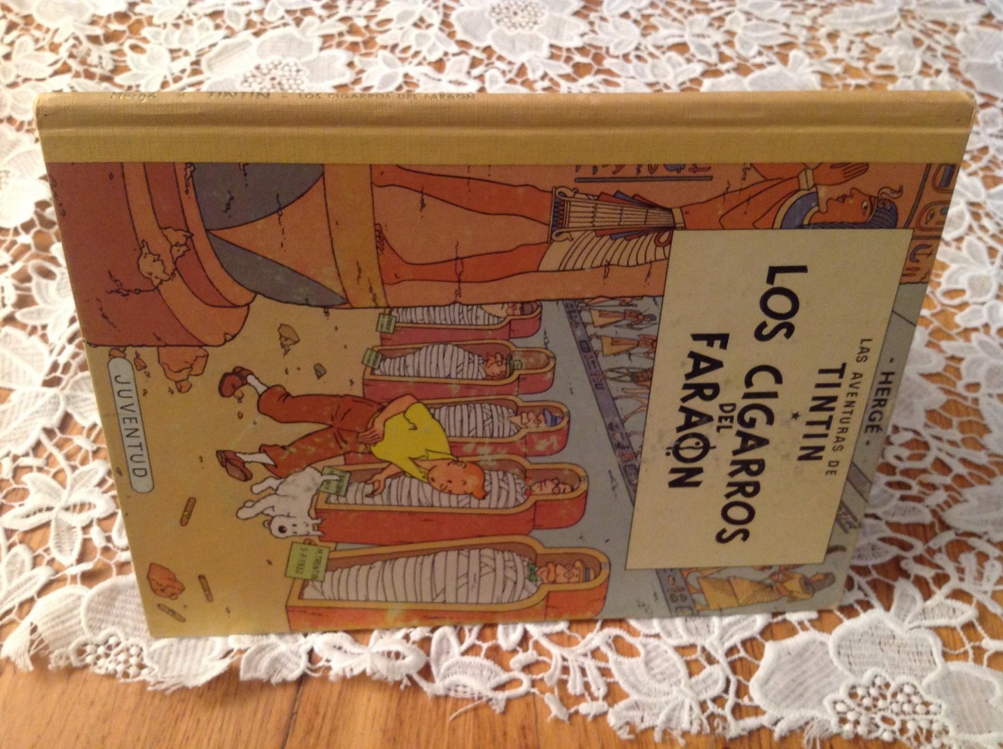 Hergé - Los Cigarros Del Faraøn luxe hardcoverversie Gouden titel opdruk
