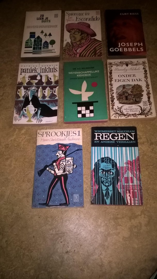 Andersen, H.C / Maugham, W.S / Nichols, B / Wilsmann, A.C / Quentin, P / Riess, C / Spiess, J / Snelleman, J - Sprookjes 1 / Regen en andere verhalen / Onder eigen dak / Wetenschappelijke kiekeboe / Paniek inkluis / Joseph goebbels / Spionage in escondido / Zo leer je duits