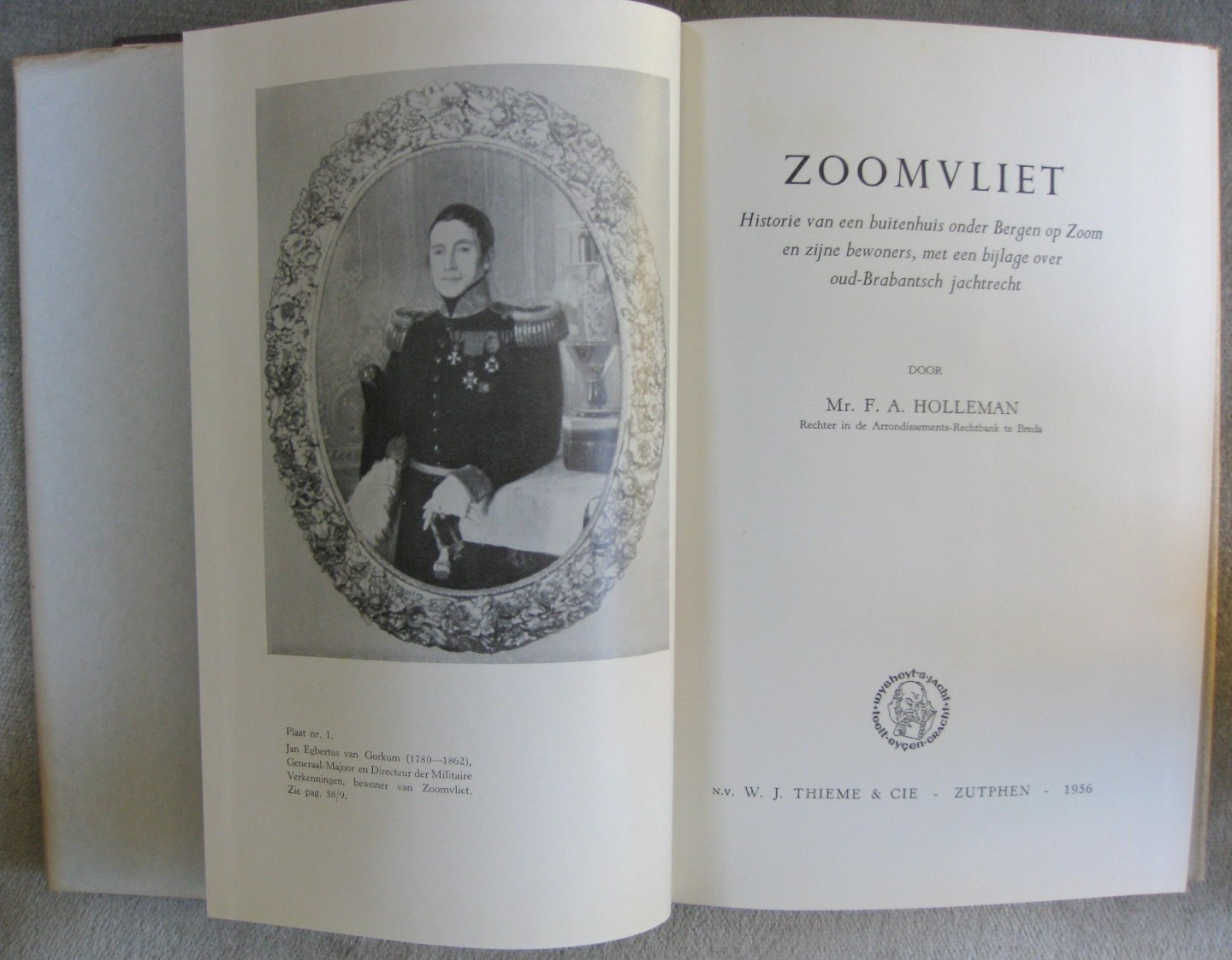 Holleman, Mr. F.A. - Zoomvliet / Historie van een buitenhuis onder Bergen op Zoom en zijne bewoners, met een bijlage over oud-Brabantsch jachtrecht
