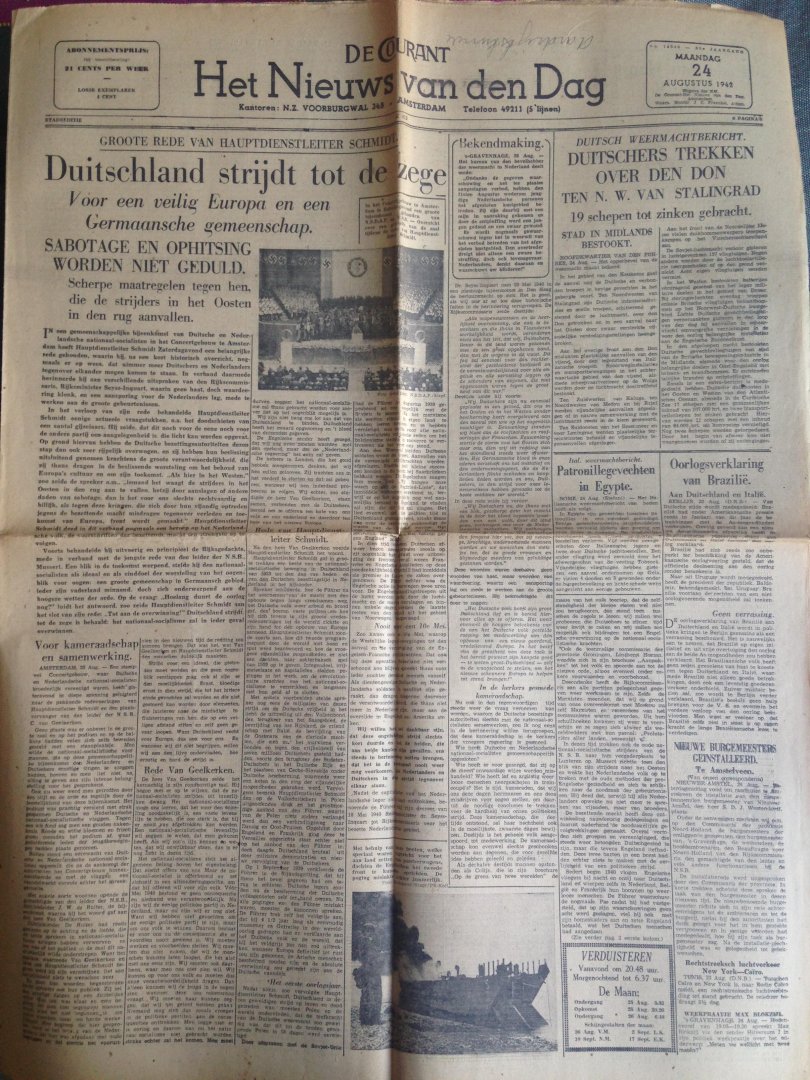 Oorlogskrant - De Courant Het Nieuws van de Dag,