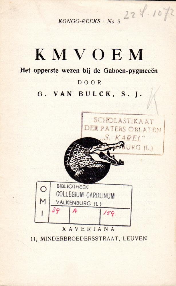 Bulck s.j., G. van - Kmvoem Het opperste wezen bij de Gaboen-pygmeeën