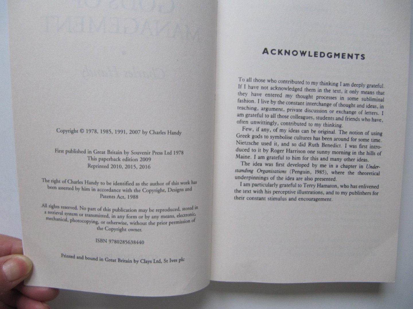 Handy, Charles - Gods of Management - the changing work of organisations