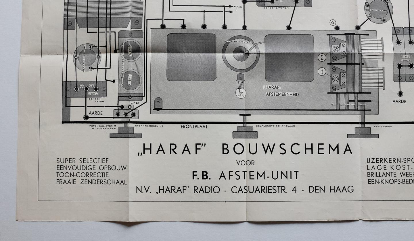 Haagse Radio Apparaten Fabriek (HARAF), Den Haag - HARAF bouwschema voor F.B. afstem unit