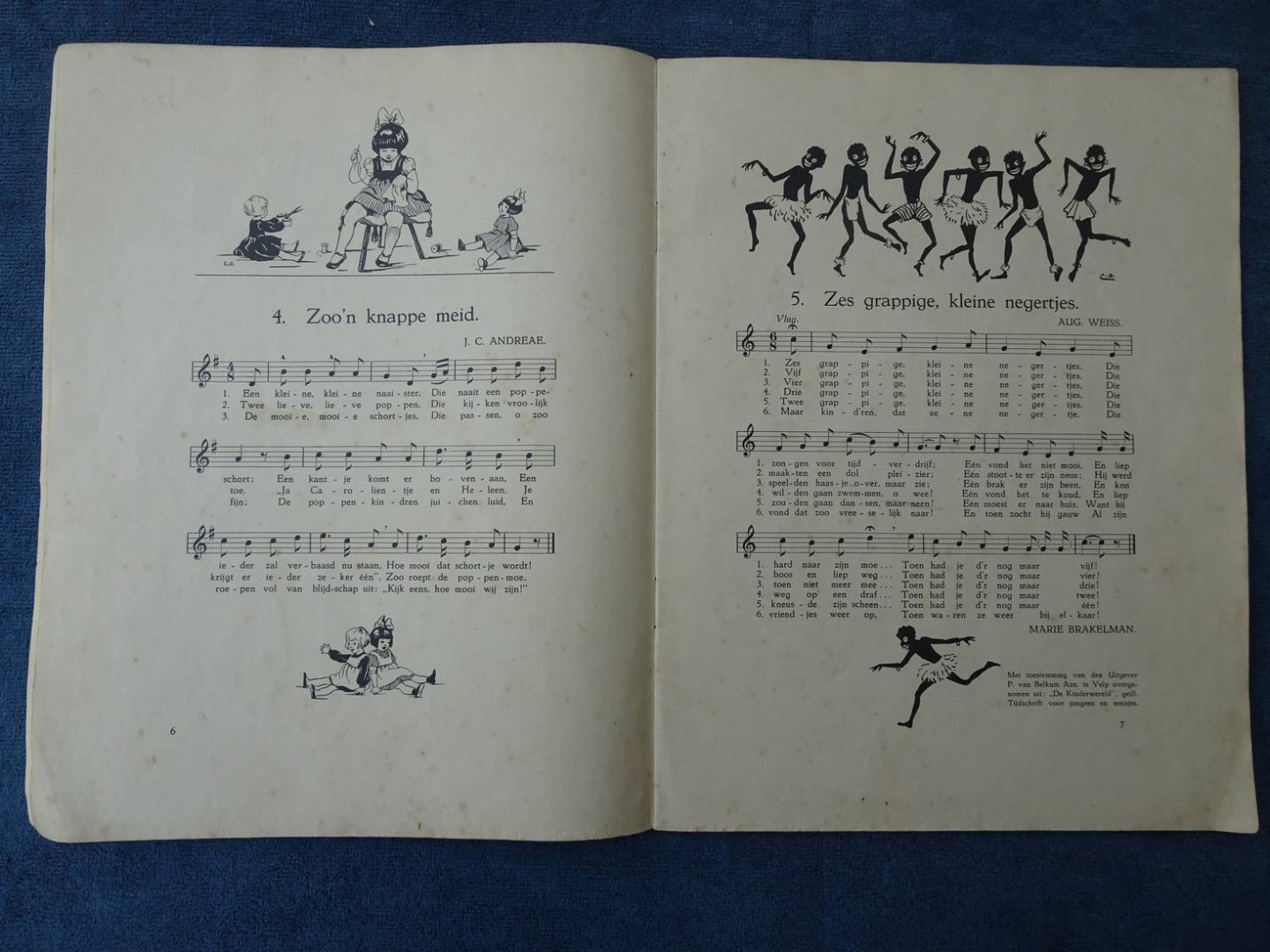 Weiss, Aug. & J.C. Andreae. - Lente. Zangbundel voor de kleintjes. Liederenbundel voor de Laagste Klassen der Lagere School en Bewaarscholen.