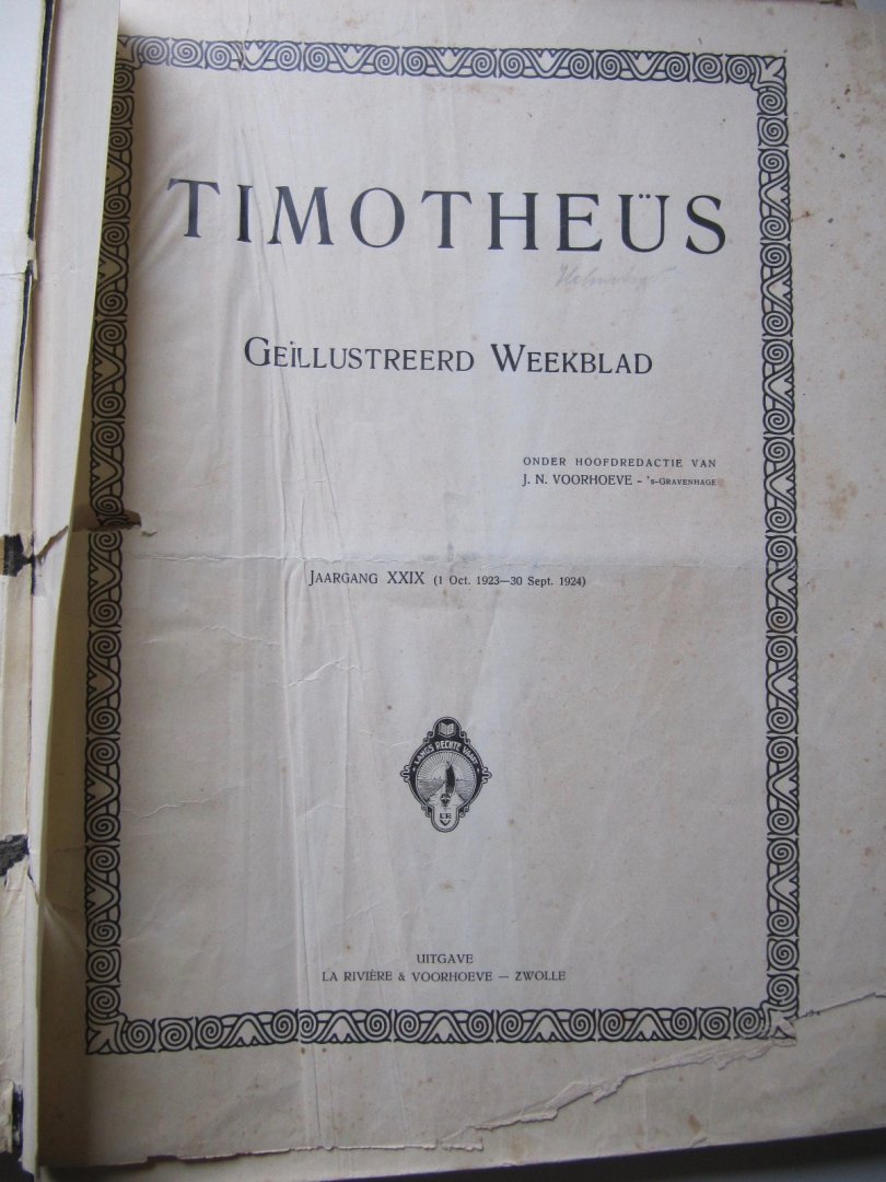 Red. J.N. Voorhoeve - Timotheus - Geillustreerd weekblad