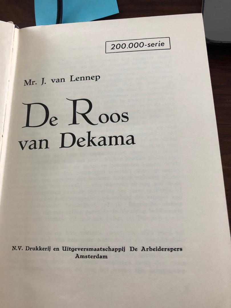 Jacob van Lennep - De Roos van Dekama