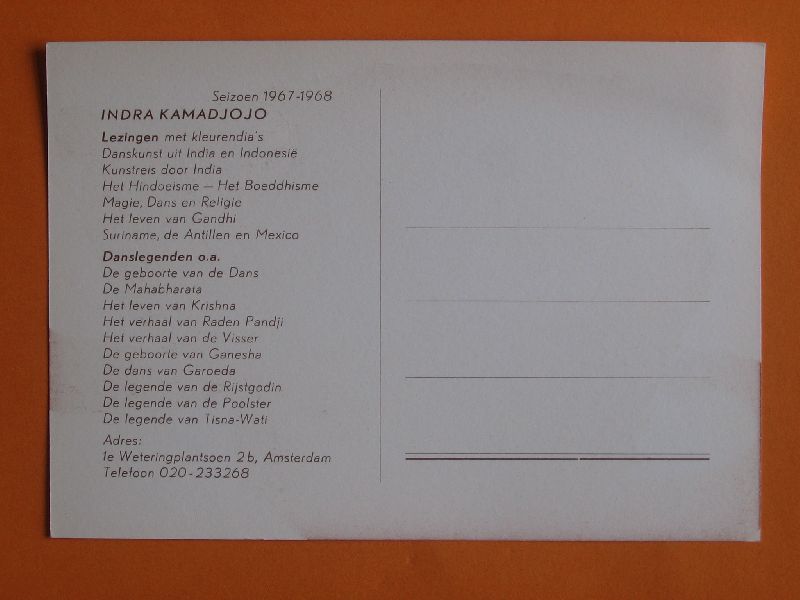 Reclamekaart - Indra Kamadjojo