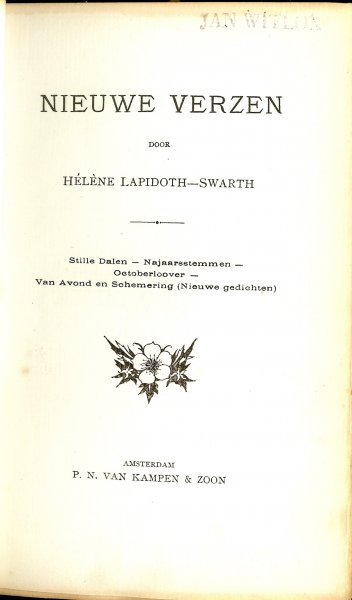 Lapidoth-Swarth, Hélene - Nieuwe verzen