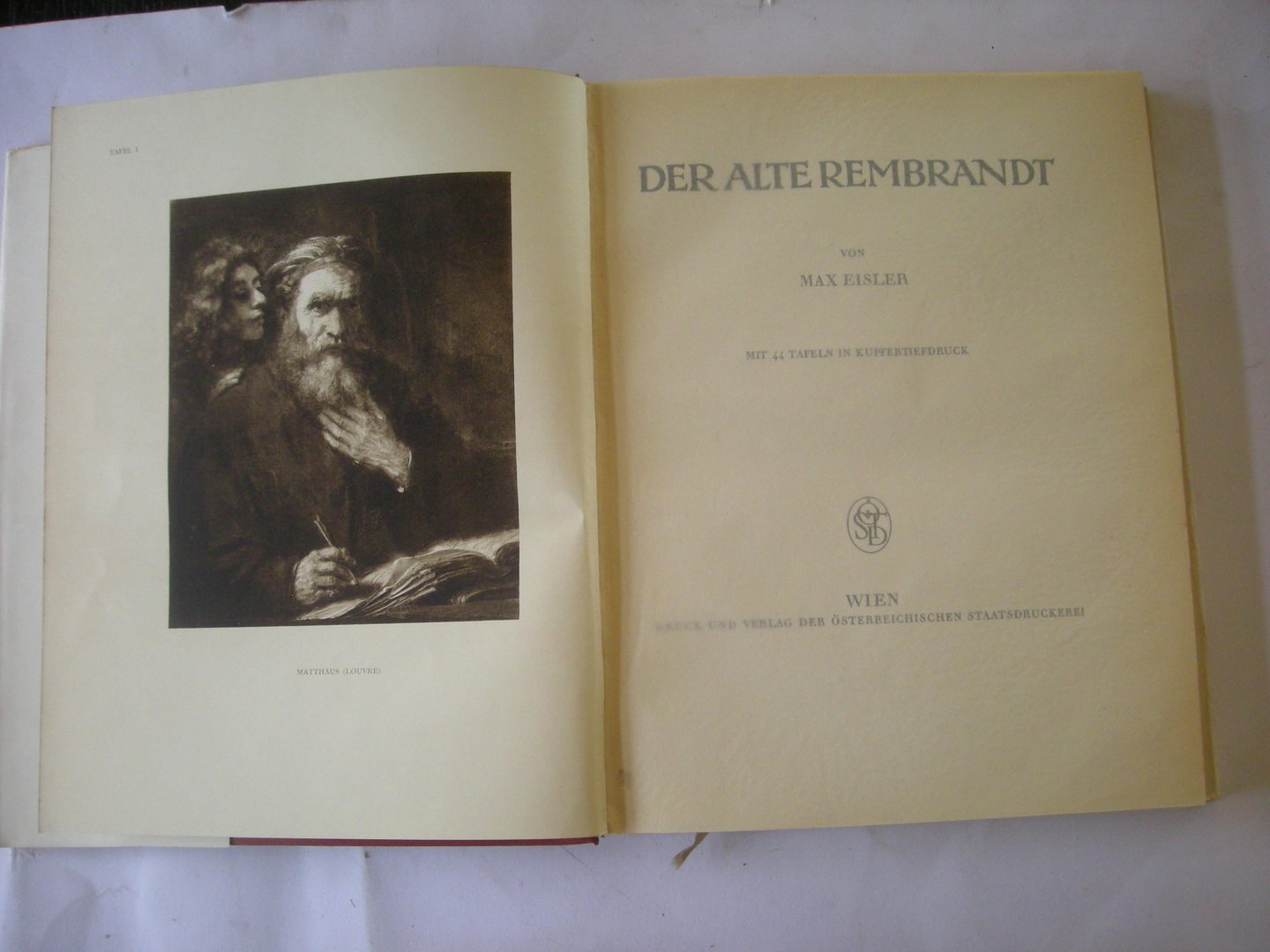 Eisler, Max - Der alte Rembrandt. Mit 44 Tafeln in Kupfertiefdruck