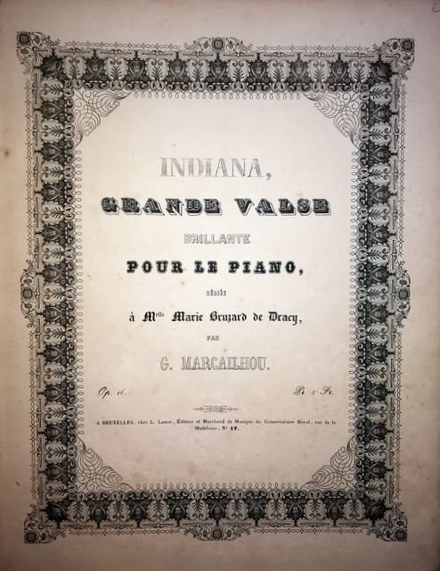 Marcailhou, Gatien: - Indiana. Grande valse brillante pour le piano. Op: 16