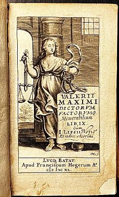 VALERIUS MAXIMUS - Dictorum factorumque memorabilium libri IX. Cum I. Lipsii notis et indice uberrimo.