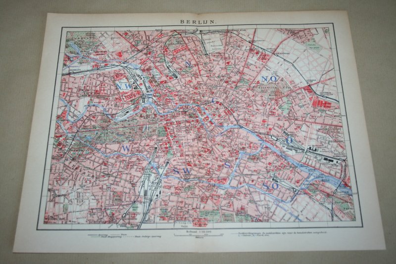  - Oude kaart/plattegrond van Berlijn - circa 1905