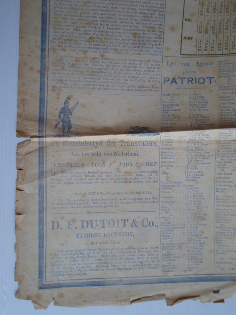  - Bijvoegsel bij Die Patriot, Zuid Afrika