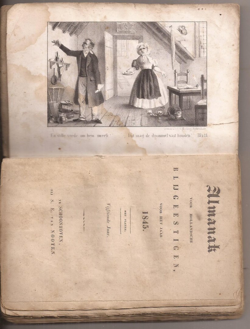  - Almanak voor Hollandsche blijgeestigen voor het jaar 1845.Met Platen. Vijftiende Jaar.